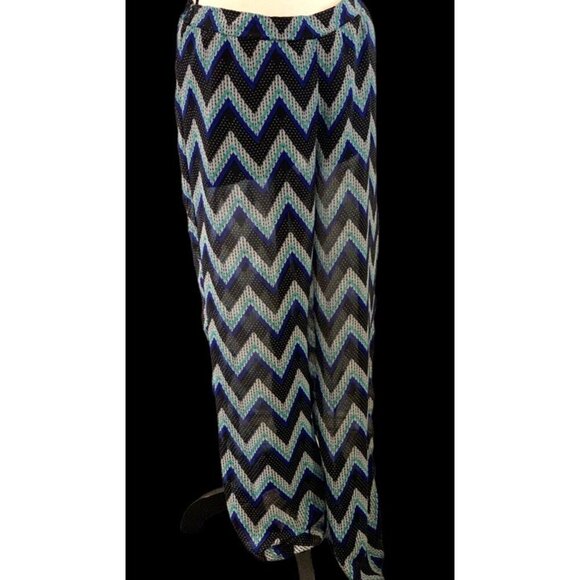 Heart Soul Womens Geometric Palazzo Pants Size L Lined Waistband - Picture 9 of 12
